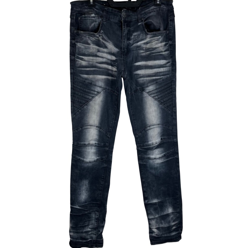 Jordan Craig Jeans Aaron 32x32 Mens Black Cotton Moto Slim Fit Artisan Series